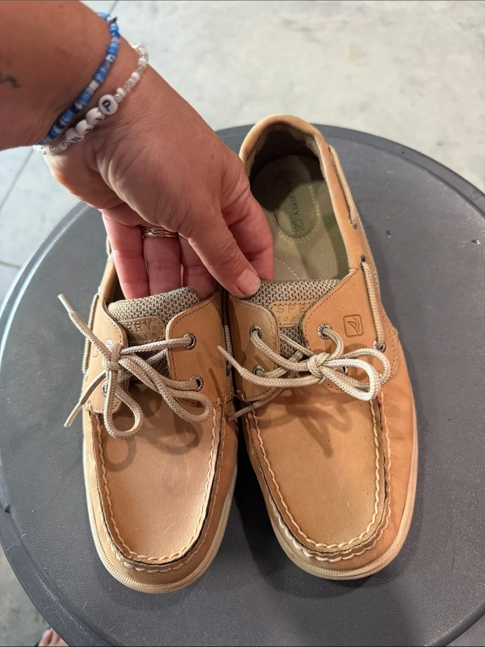 Sperry Men's Tan Leather & Mesh Lace-Up Boat Shoes